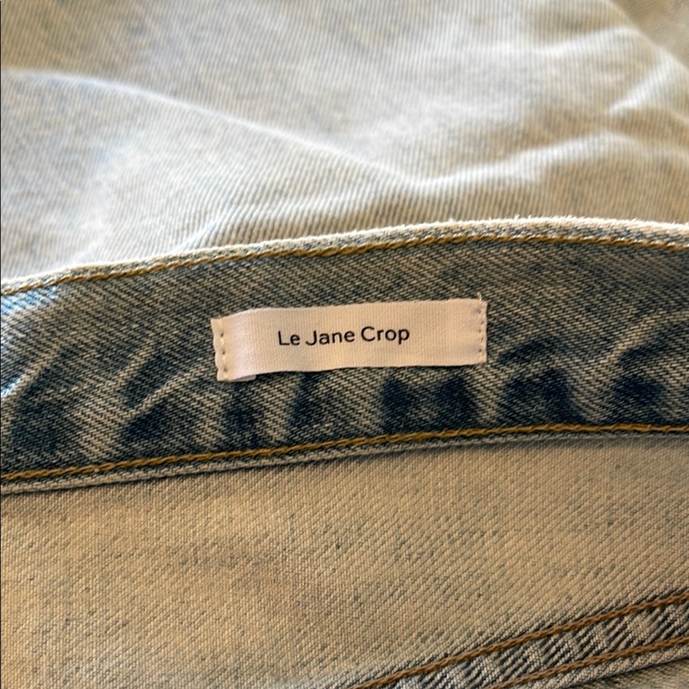 FRAME Le Jane Crop High Rise Straight Luster Light Blue Denim Jeans Size 32 NEW - Picture 8 of 16
